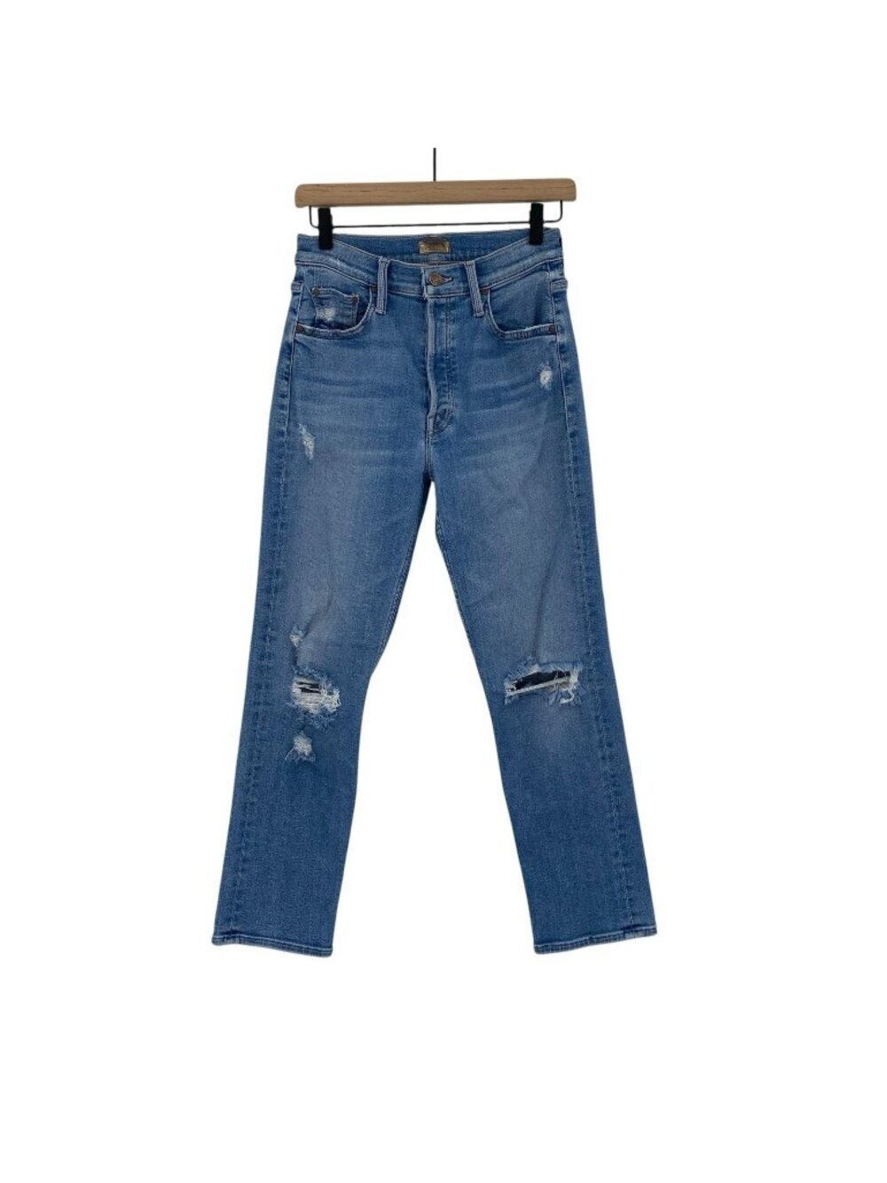 Mother Denim Size 26 The Tomcat Straight Leg Jeans Play Like A Pirate Distressed